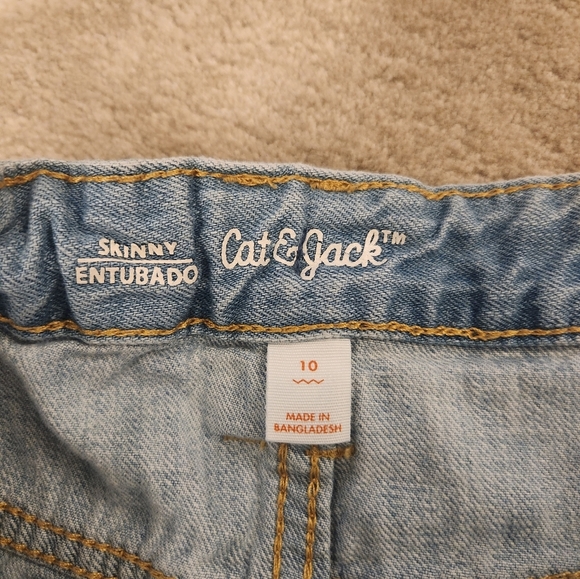 CAT & JACK~Target Girls distressed denim skinny shorts blue Size 10 - Picture 5 of 12